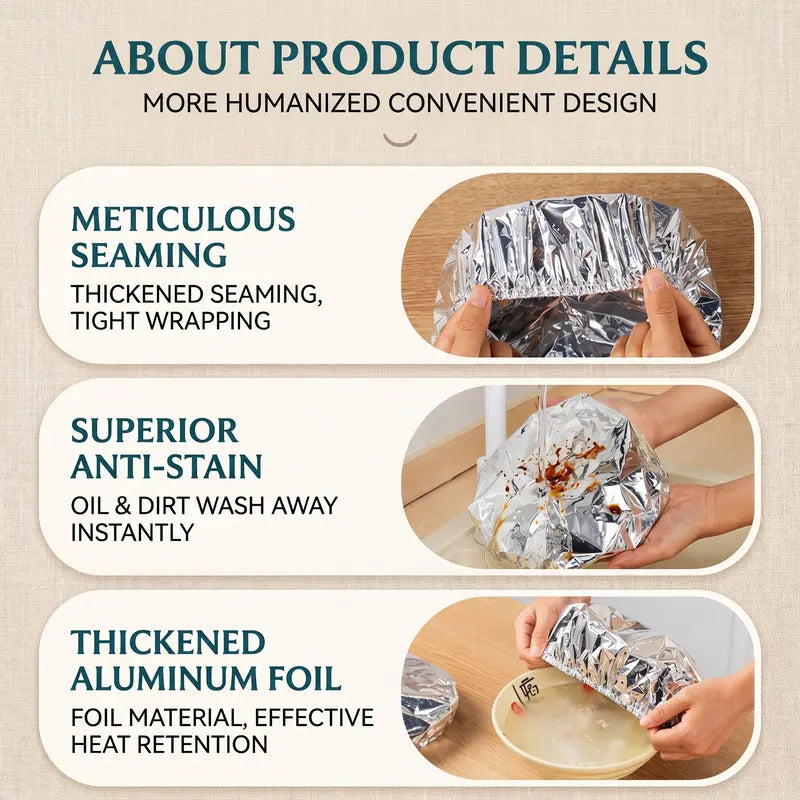 🧑‍🍳 2026 HeatLock Disposable Foil Food Covers (Reusable) — Keep Food Hot, Fresh & Bug-Free🔥
