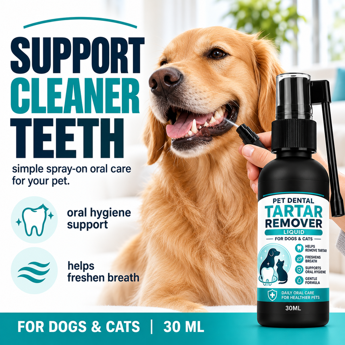 Daily Dental Care Spray for Dogs & Cats | Tartar & Fresh Breath Support